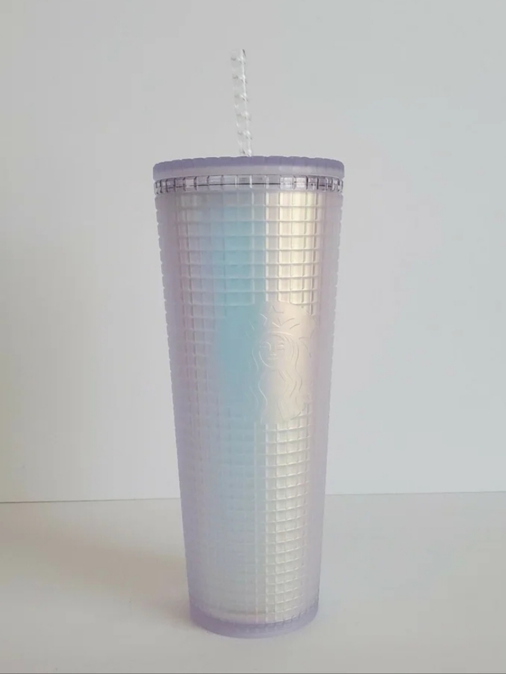Starbucks Iridescent Studded Tumbler White Pearlescent Nwt